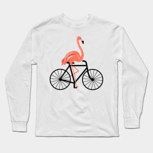 Flamingo with bike Long Sleeve T-Shirt